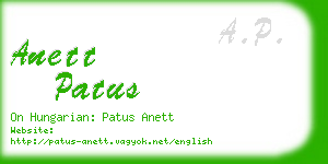 anett patus business card